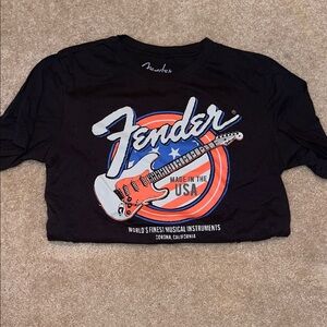 Fender Kids Black and Red Graphic Tee